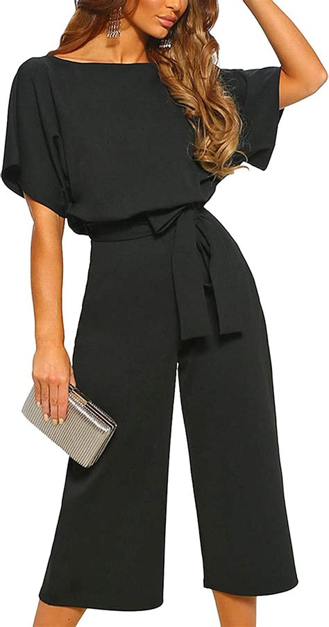 Air Essentials Jumpsuits for Women Casual Wide Leg Long Pants Jumpsuit Sleeveless Belted Rompers with Pockets. . Amazon jumpsuits